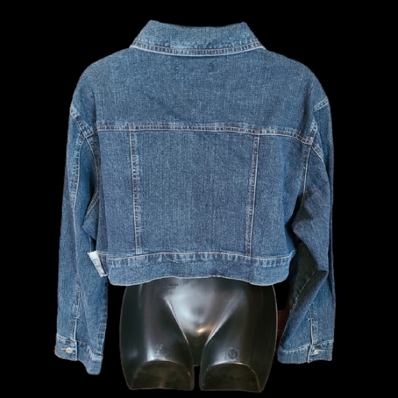 VTG. GLORIA LAUREN BABY BLUE CROPPED JEAN JACKE - Picture 4 of 5